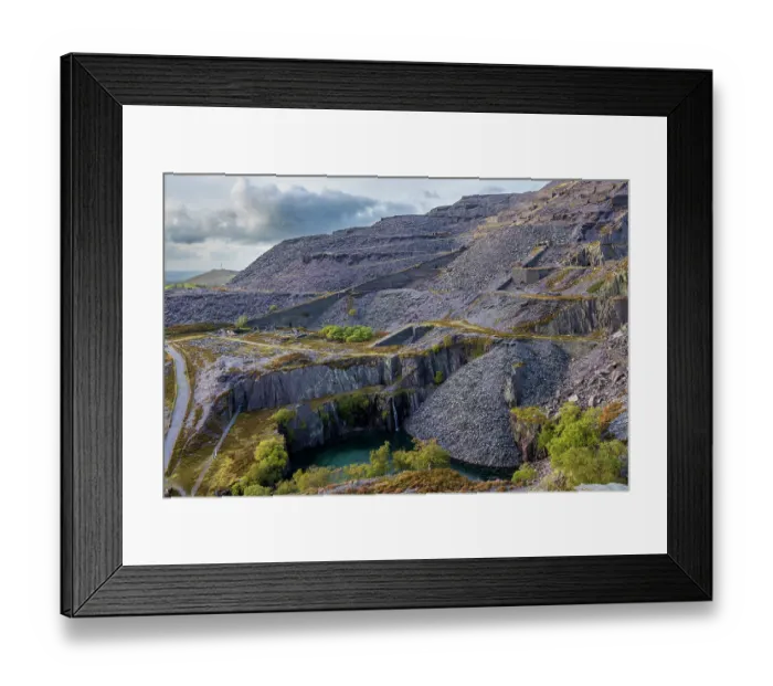 Framed Print : Quarry terraces and workings at Dinorwig Quarry, UNESCO World Heritage Site, Snowdonia / Eryri National Park, Llanberis, Wales, UK. October, 2022 Framed Print : Quarry terraces and workings at Dinorwig Quarry, UNESCO World Heritage Site, Snowdonia / Eryri National Park, Llanberis, Wales, UK. October, 2022