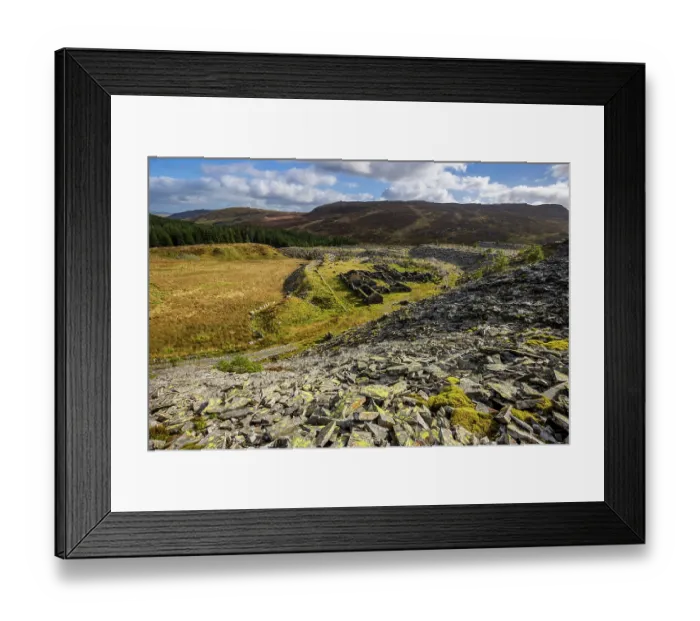 Framed Print : Slate quarry ruins at Rhiw-bach, Blaenau Ffestiniog, UNESCO World Heritage Site, Snowdonia / Eryri National Park, Wales, UK. October, 2022 Framed Print : Slate quarry ruins at Rhiw-bach, Blaenau Ffestiniog, UNESCO World Heritage Site, Snowdonia / Eryri National Park, Wales, UK. October, 2022