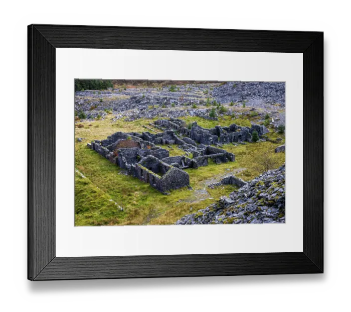Framed Print : Slate quarry ruins at Rhiw-bach, Blaenau Ffestiniog, UNESCO World Heritage Site, Snowdonia / Eryri National Park, Wales, UK. October, 2022 Framed Print : Slate quarry ruins at Rhiw-bach, Blaenau Ffestiniog, UNESCO World Heritage Site, Snowdonia / Eryri National Park, Wales, UK. October, 2022
