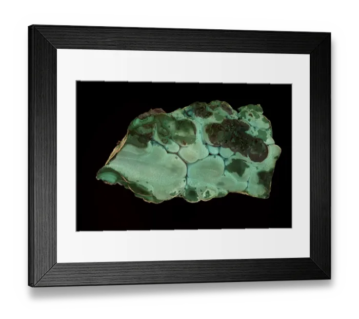 Framed Print : Chrysocolla, a hydrous copper phyllosilicate mineral, and malachite, copper carbonate hydroxide mineral, with the formula Cu₂CO₃₂, both ore minerals of copper, Kataga province Framed Print : Chrysocolla, a hydrous copper phyllosilicate mineral, and malachite, copper carbonate hydroxide mineral, with the formula Cu₂CO₃₂, both ore minerals of copper, Kataga province