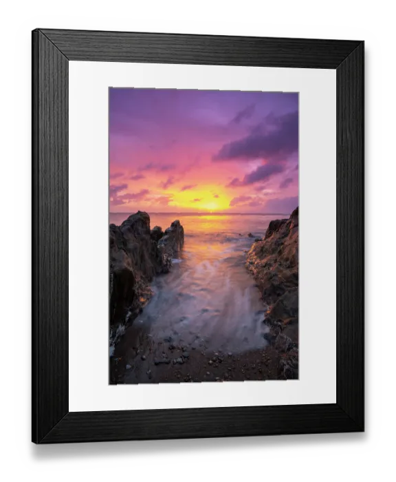 Framed Print : View looking out to sea at sunrise from beach at Tor cross, Slapton, South Devon, England, UK. April, 2023 Framed Print : View looking out to sea at sunrise from beach at Tor cross, Slapton, South Devon, England, UK. April, 2023