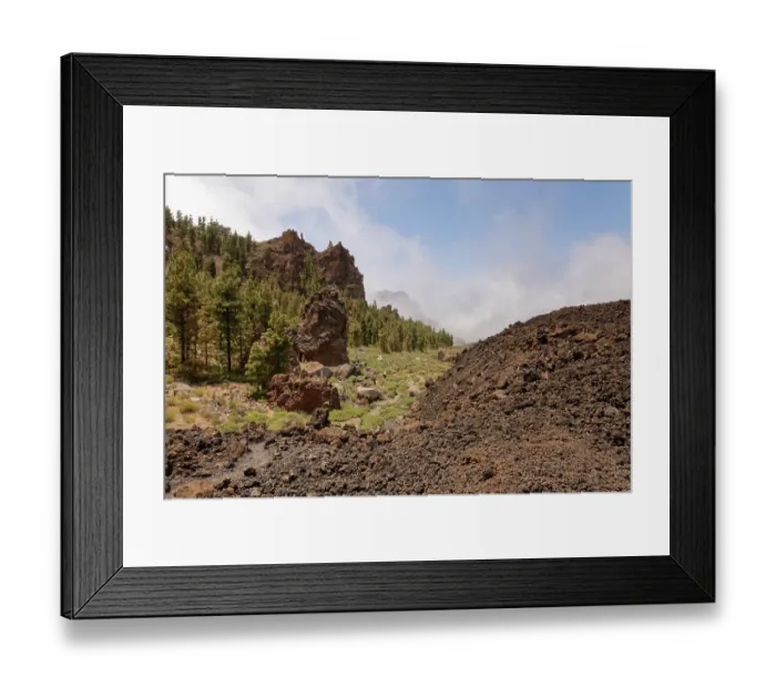 Framed Print : RF - Sea of cloud rising above old lava flows at 2100m in Las Canadas caldera below Montana del Cedro, Teide National Park, Tenerife, Canary Islands. May, 2023 Framed Print : RF - Sea of cloud rising above old lava flows at 2100m in Las Canadas caldera below Montana del Cedro, Teide National Park, Tenerife, Canary Islands. May, 2023