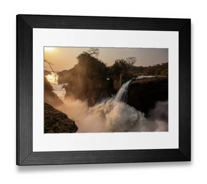 Framed Print : Murchison Falls at sunset, Murchison Falls National Park Uganda. February, 2023 Framed Print : Murchison Falls at sunset, Murchison Falls National Park Uganda. February, 2023