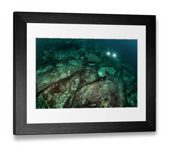 Framed Print : Ghost nets covering the reefs of the Myeik Archipelago, Tanintharyi Region, Republic of the Union of Myanmar. March, 2023 Framed Print : Ghost nets covering the reefs of the Myeik Archipelago, Tanintharyi Region, Republic of the Union of Myanmar. March, 2023
