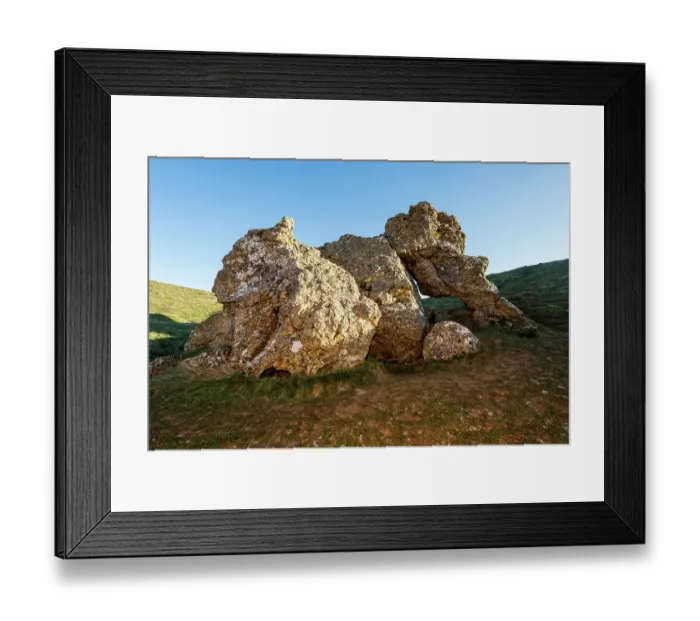 Framed Print : The Elephant / Banbury Stone composed of oolitic limestone cemented together by calcite, Jurassic Period, Bredon Hill, Cotswolds National Landscape, Worcestershire, England, UK Framed Print : The Elephant / Banbury Stone composed of oolitic limestone cemented together by calcite, Jurassic Period, Bredon Hill, Cotswolds National Landscape, Worcestershire, England, UK