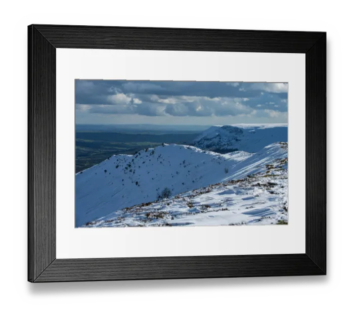 Framed Print : The glacially eroded ridge of Black Hill / The Cat's Back and the Darens Ice Age landslips on the Black Mountains, Herefordshire, England, UK. March, 2024 Framed Print : The glacially eroded ridge of Black Hill / The Cat's Back and the Darens Ice Age landslips on the Black Mountains, Herefordshire, England, UK. March, 2024