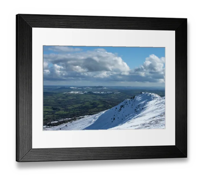 Framed Print : Graig Syfyrddin, Monmouthshire from Black Hill / Cat'sBack, a glacially eroded ridge with views across the Golden Valley, Herefordshire, England, UK. March, 2024 Framed Print : Graig Syfyrddin, Monmouthshire from Black Hill / Cat'sBack, a glacially eroded ridge with views across the Golden Valley, Herefordshire, England, UK. March, 2024