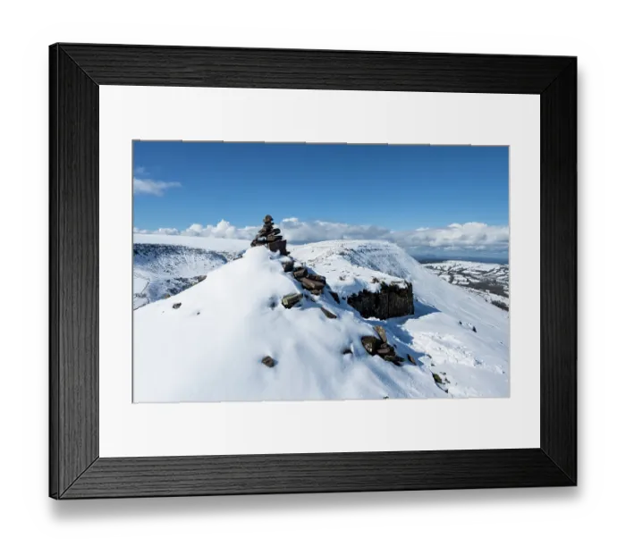Framed Print : Recently constructed cairn on Black Hill / Cat's Back and Cefn Hill and the River Monnow Valley, Herefordshire, England, UK. March, 2024 Framed Print : Recently constructed cairn on Black Hill / Cat's Back and Cefn Hill and the River Monnow Valley, Herefordshire, England, UK. March, 2024