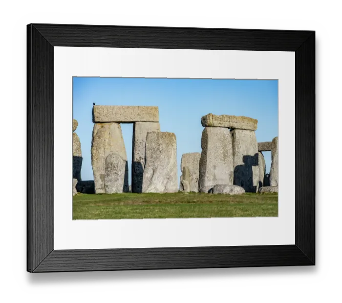 Framed Print : Two of the Stonehenge trilithons composed of sarsen stone, silicified sandstone, constructed 2500 BC, World Heritage Site, Wiltshire, England, UK. January, 2024 Framed Print : Two of the Stonehenge trilithons composed of sarsen stone, silicified sandstone, constructed 2500 BC, World Heritage Site, Wiltshire, England, UK. January, 2024