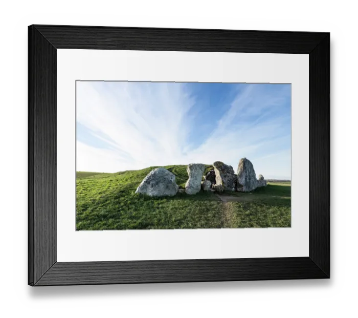 Framed Print : West Kennet Long Barrow with large sarsen stones at the entrance, dated to the Early Neolithic Period, World Heritage Site, Avebury, Wiltshire, England, UK. January, 2024 Framed Print : West Kennet Long Barrow with large sarsen stones at the entrance, dated to the Early Neolithic Period, World Heritage Site, Avebury, Wiltshire, England, UK. January, 2024
