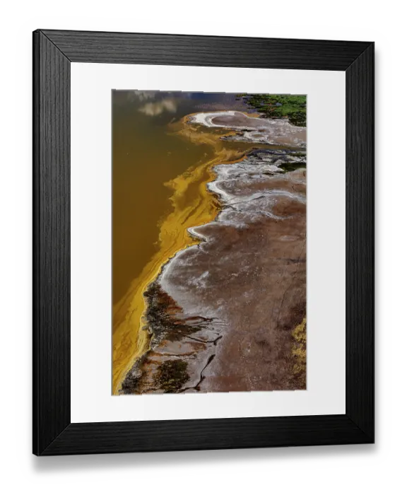 Framed Print : Aerial view of hypersaline soda lake, mineral formations sometimes generated by microorganisms, presence of large quantities of soda ash, Lake Magadi, Kenya. February, 2024 Framed Print : Aerial view of hypersaline soda lake, mineral formations sometimes generated by microorganisms, presence of large quantities of soda ash, Lake Magadi, Kenya. February, 2024