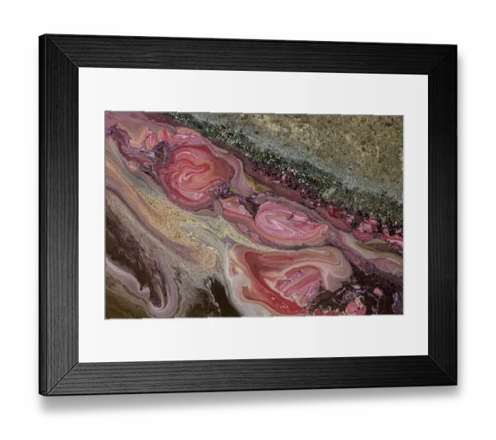Framed Print : Aerial view of hypersaline soda lake, mineral formations sometimes generated by microorganisms, presence of large quantities of soda ash, Lake Magadi, Kenya. February, 2024