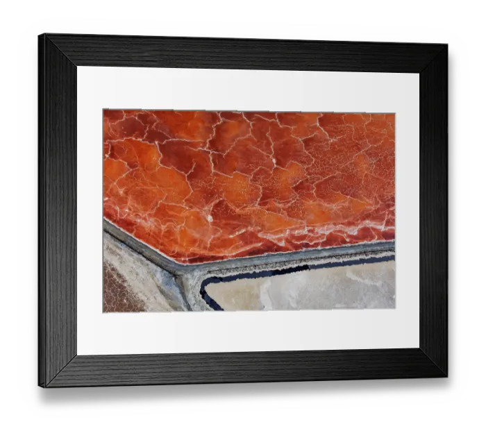 Framed Print : Aerial view of hypersaline soda lake, mineral formations sometimes generated by microorganisms, presence of large quantities of soda ash, Lake Magadi, Kenya. February, 2024 Framed Print : Aerial view of hypersaline soda lake, mineral formations sometimes generated by microorganisms, presence of large quantities of soda ash, Lake Magadi, Kenya. February, 2024