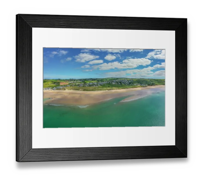 Framed Print : Aerial view of Praa Sands beach, Cornwall, England, UK. June, 2022 Framed Print : Aerial view of Praa Sands beach, Cornwall, England, UK. June, 2022