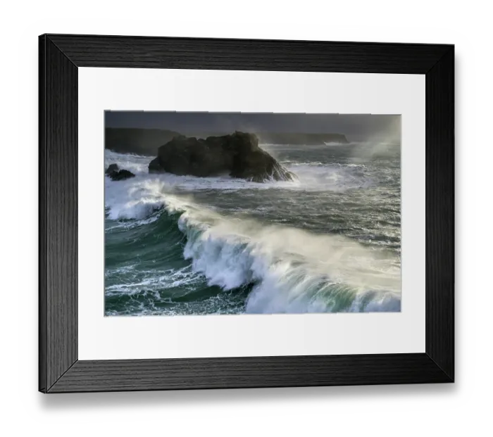 Framed Print : Stormy winter swell at Petit Donnant, Cote sauvage, Belle-Ile-en-Mer, Morbihan, Brittany, France. January, 2024 Framed Print : Stormy winter swell at Petit Donnant, Cote sauvage, Belle-Ile-en-Mer, Morbihan, Brittany, France. January, 2024