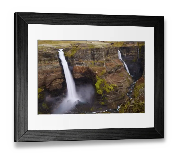 Framed Print : Haifoss waterfall cascading over steep cliffs, Fossa river, Fossadalur, Iceland. September, 2023 Framed Print : Haifoss waterfall cascading over steep cliffs, Fossa river, Fossadalur, Iceland. September, 2023