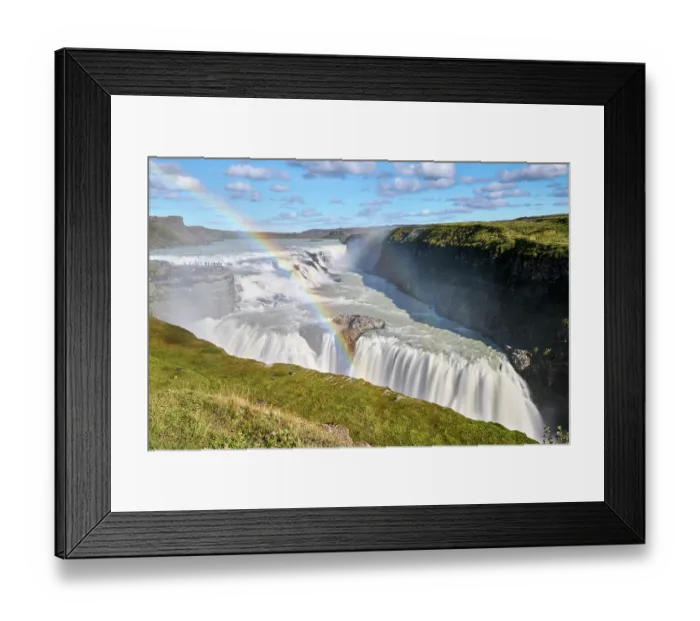 Framed Print : Rainbow over Gullfoss Waterfall on the Hvita River, Iceland. September, 2023 Framed Print : Rainbow over Gullfoss Waterfall on the Hvita River, Iceland. September, 2023