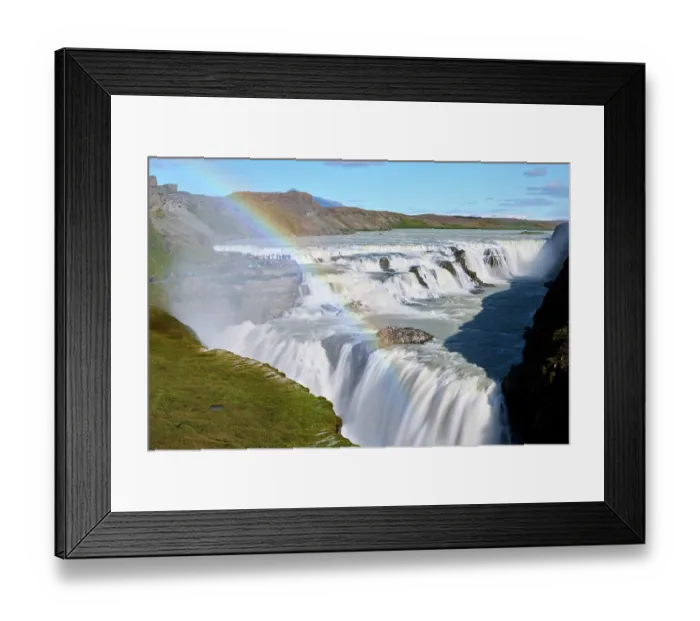 Framed Print : Rainbow over Gullfoss Waterfall on the Hvita River, Iceland. September, 2023 Framed Print : Rainbow over Gullfoss Waterfall on the Hvita River, Iceland. September, 2023