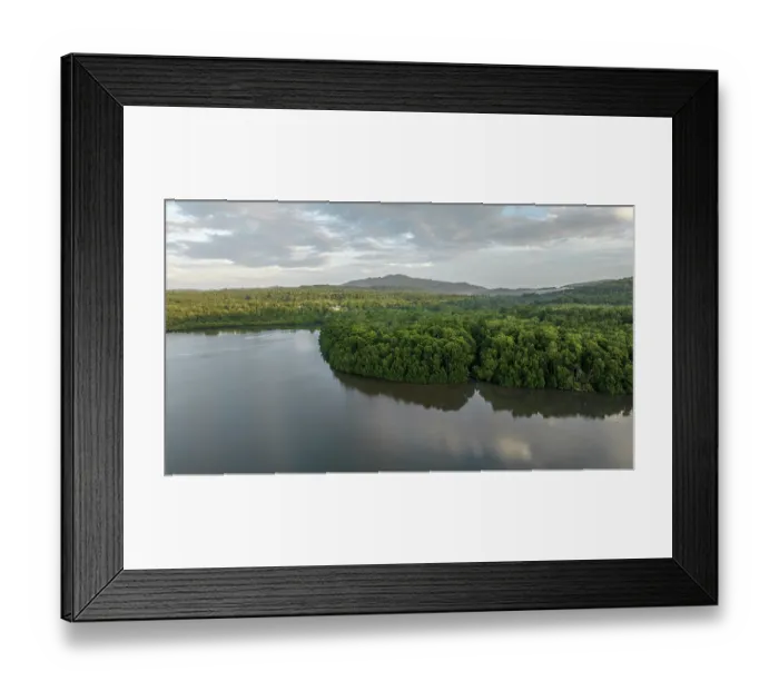 Framed Print : Aerial view of mangroves fringing a saltwater lagoon on Emirau Island, Murat LLG, Bismarck Archipelago, New Ireland Province, Papua New Guinea. November, 2023 Framed Print : Aerial view of mangroves fringing a saltwater lagoon on Emirau Island, Murat LLG, Bismarck Archipelago, New Ireland Province, Papua New Guinea. November, 2023