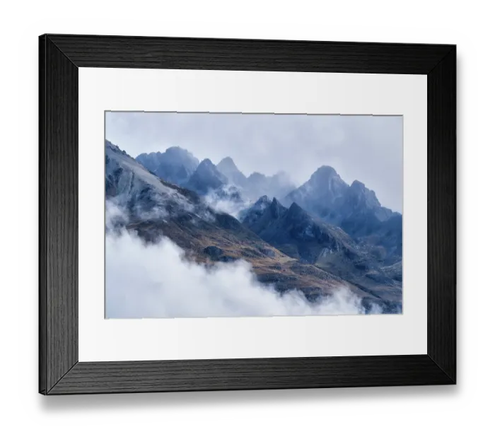 Framed Print : View of jagged mountains shrouded in low cloud, the Queenstown to Glenorchy road along Lake Wakatipu, Otago Region, South Island, New Zealand. March, 2023 Framed Print : View of jagged mountains shrouded in low cloud, the Queenstown to Glenorchy road along Lake Wakatipu, Otago Region, South Island, New Zealand. March, 2023