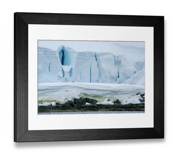 Framed Print : Ice shelf with crevasses along the shore, Antarctic Peninsula, Antarctica. January, 2023 Framed Print : Ice shelf with crevasses along the shore, Antarctic Peninsula, Antarctica. January, 2023