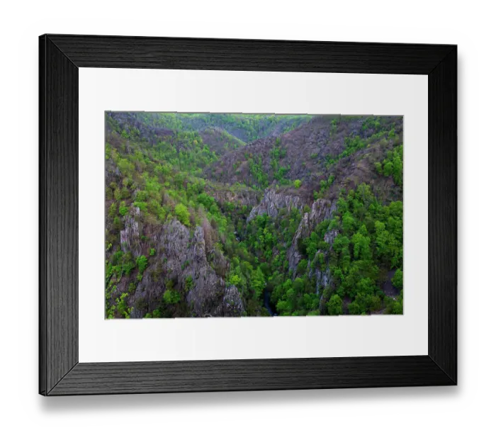 Framed Print : Rosstrappe cliffs in Valley of the Bode, rocky, forested gorge in the Harz mountain range, Harz, Saxony-Anhalt, Germany. May, 2021 Framed Print : Rosstrappe cliffs in Valley of the Bode, rocky, forested gorge in the Harz mountain range, Harz, Saxony-Anhalt, Germany. May, 2021