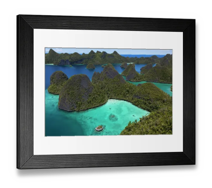 Framed Print : Aerial view of islands in the Wayag Archipelago, Raja Ampat, West Papua, Indonesia. October, 2023 Framed Print : Aerial view of islands in the Wayag Archipelago, Raja Ampat, West Papua, Indonesia. October, 2023
