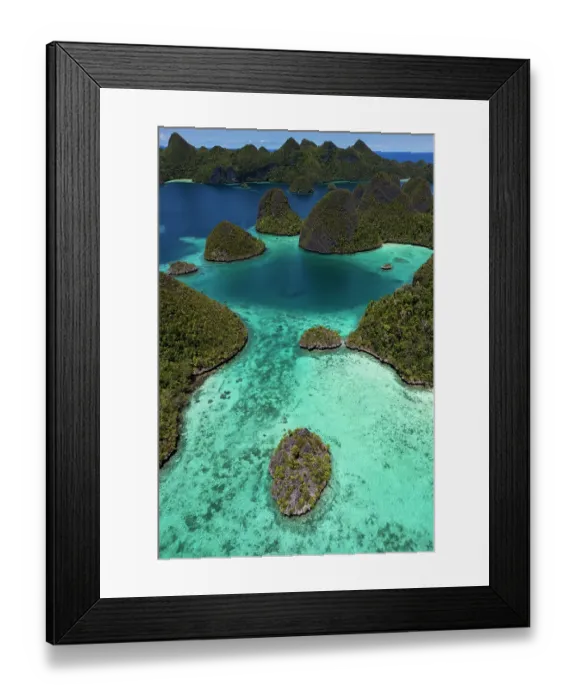 Framed Print : Aerial view of islands in the Wayag Archipelago, Raja Ampat, West Papua, Indonesia. October, 2023 Framed Print : Aerial view of islands in the Wayag Archipelago, Raja Ampat, West Papua, Indonesia. October, 2023