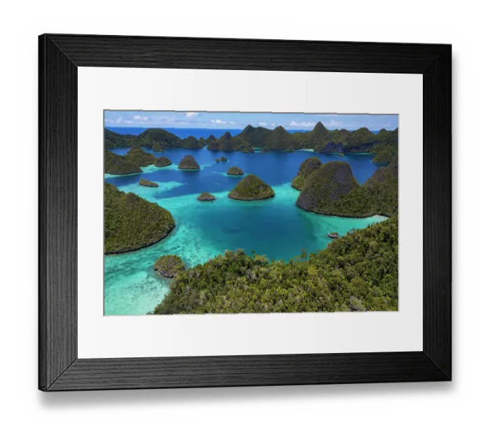 Framed Print : Aerial view of islands in the Wayag Archipelago, Raja Ampat, West Papua, Indonesia. October, 2023 Framed Print : Aerial view of islands in the Wayag Archipelago, Raja Ampat, West Papua, Indonesia. October, 2023