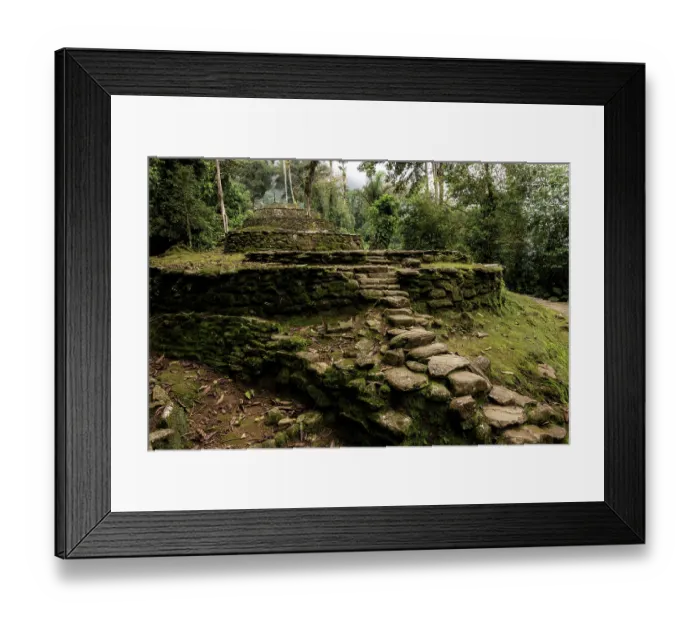 Framed Print : The entrance of Ciudad Perdida, archaeological site of an ancient city, Sierra Nevada de Santa Marta, Colombia. December, 2021