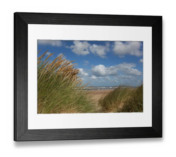 Framed Print : View from sand dunes looking out to sea, Holkham Beach National Nature Reserve, Norfolk, UK. September, 2010 Framed Print : View from sand dunes looking out to sea, Holkham Beach National Nature Reserve, Norfolk, UK. September, 2010