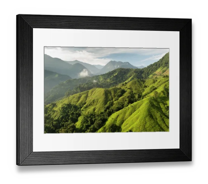Framed Print : Aerial view of the Buritaca valley from the Finca la Profunda