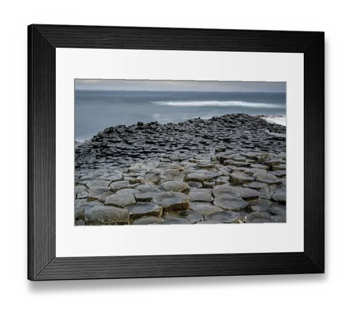 Framed Print : RF - Basalt hexagonal rocks at the Giant's Causeway, UNESCO World Heritage Site, County Antrim, Northern Ireland, UK. June, 2022 Framed Print : RF - Basalt hexagonal rocks at the Giant's Causeway, UNESCO World Heritage Site, County Antrim, Northern Ireland, UK. June, 2022