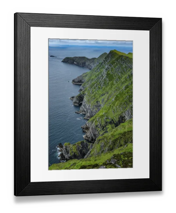 Framed Print : View to sea along the Achill Head cliffs on west peninsula, Achill Island, County Mayo, Republic of Ireland. June, 2019 Framed Print : View to sea along the Achill Head cliffs on west peninsula, Achill Island, County Mayo, Republic of Ireland. June, 2019