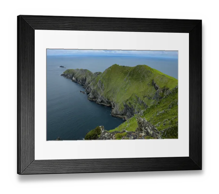 Framed Print : View to sea along the Achill Head cliffs on west peninsula, Achill Island, County Mayo, Republic of Ireland. June, 2019 Framed Print : View to sea along the Achill Head cliffs on west peninsula, Achill Island, County Mayo, Republic of Ireland. June, 2019