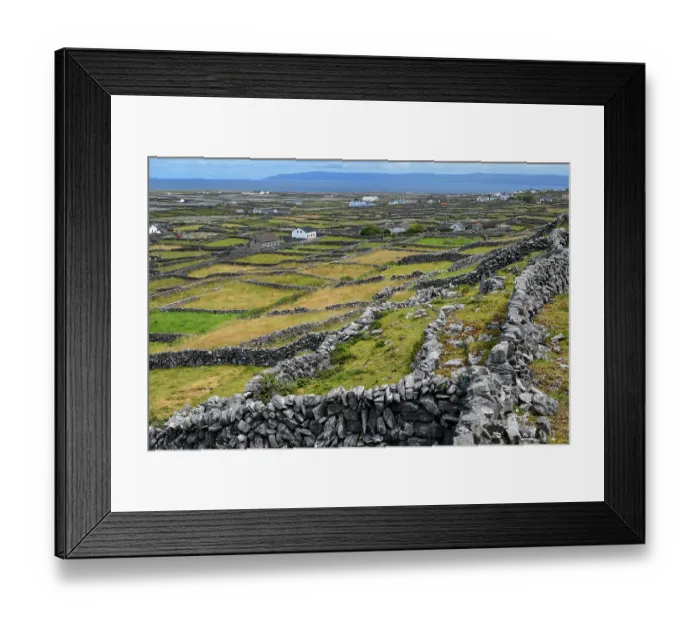 Framed Print : View over countryside with mosaic of drystone walls, Inisheer, Aran Islands, County Galway, Republic of Ireland. June, 2019 Framed Print : View over countryside with mosaic of drystone walls, Inisheer, Aran Islands, County Galway, Republic of Ireland. June, 2019