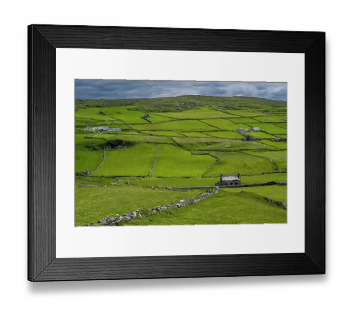 Framed Print : Fields and dry stone walls, Beara Peninsula, County Cork, Republic of Ireland. June, 2022 Framed Print : Fields and dry stone walls, Beara Peninsula, County Cork, Republic of Ireland. June, 2022