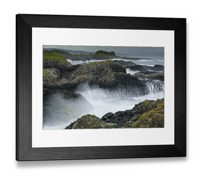 Framed Print : Turbulent sea on coastal basalt, Ballintoy Bay, County Antrim, Northern Ireland, UK. June, 2022 Framed Print : Turbulent sea on coastal basalt, Ballintoy Bay, County Antrim, Northern Ireland, UK. June, 2022