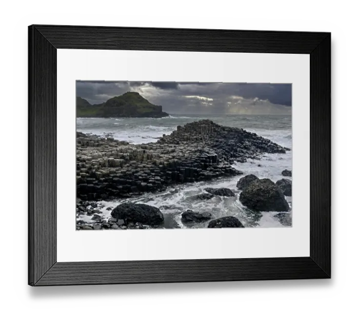 Framed Print : Coastal basalt landscape, Giant's Causeway, UNESCO World Heritage Site, County Antrim, Northern Ireland, UK. June, 2022 Framed Print : Coastal basalt landscape, Giant's Causeway, UNESCO World Heritage Site, County Antrim, Northern Ireland, UK. June, 2022