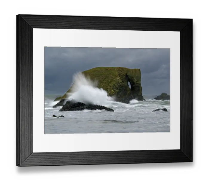 Framed Print : Waves crashing against Elephant Rock, Ballintoy Area, County Antrim, Northern Ireland, UK. June, 2022 Framed Print : Waves crashing against Elephant Rock, Ballintoy Area, County Antrim, Northern Ireland, UK. June, 2022