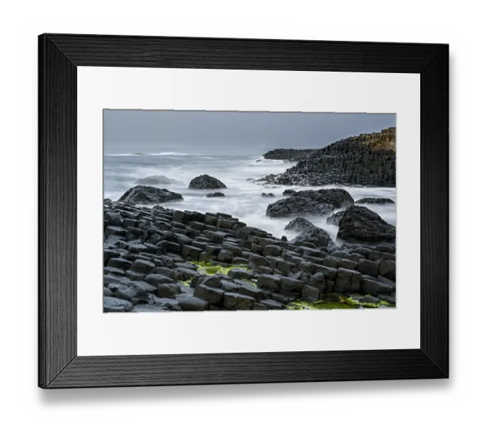 Framed Print : Coastal basalt landscape, Giant's Causeway, UNESCO World Heritage Site, County Antrim, Northern Ireland, UK. June, 2022 Framed Print : Coastal basalt landscape, Giant's Causeway, UNESCO World Heritage Site, County Antrim, Northern Ireland, UK. June, 2022