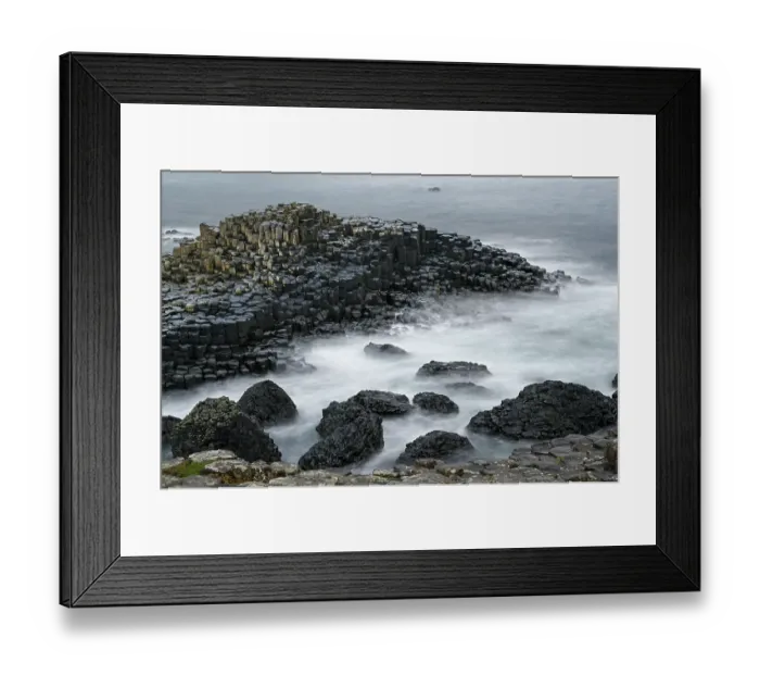 Framed Print : Coastal basalt landscape, Giant's Causeway, UNESCO World Heritage Site, County Antrim, Northern Ireland, UK. June, 2022 Framed Print : Coastal basalt landscape, Giant's Causeway, UNESCO World Heritage Site, County Antrim, Northern Ireland, UK. June, 2022