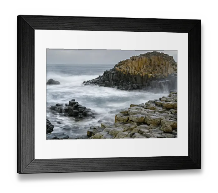 Framed Print : Coastal basalt landscape, Giant's Causeway, UNESCO World Heritage Site, County Antrim, Northern Ireland, UK. June, 2022 Framed Print : Coastal basalt landscape, Giant's Causeway, UNESCO World Heritage Site, County Antrim, Northern Ireland, UK. June, 2022