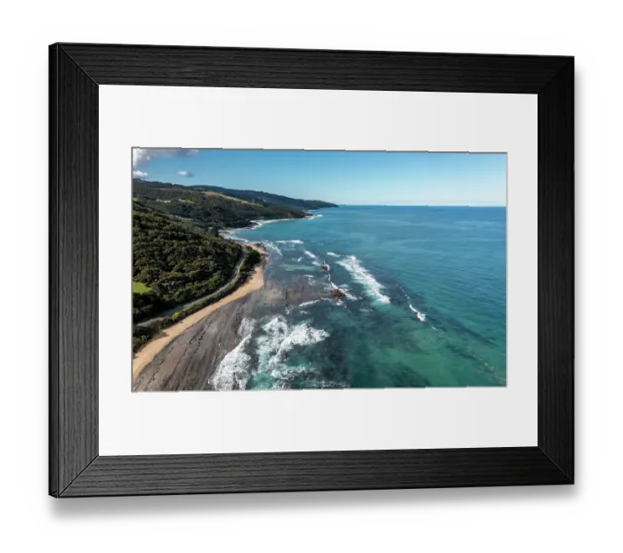 Framed Print : Aerial view of the coastline and intertidal region, Wongarra, Victoria, Australia. August, 2023 Framed Print : Aerial view of the coastline and intertidal region, Wongarra, Victoria, Australia. August, 2023