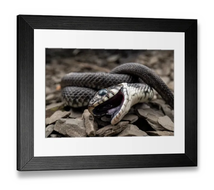 Framed Print : Grass snake (Natrix natrix) juvenile, feigning death (thanatosis), Lucerne, Switzerland. July Framed Print : Grass snake (Natrix natrix) juvenile, feigning death (thanatosis), Lucerne, Switzerland. July
