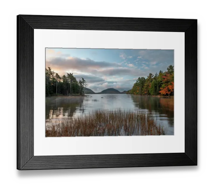 Framed Print : View over Eagle Lake after sunrise, Acadia National Park, Maine, USA. October, 2023 Framed Print : View over Eagle Lake after sunrise, Acadia National Park, Maine, USA. October, 2023