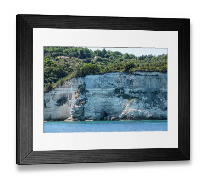 Framed Print : The Messinian unconformity with sub-horizontal Miocene and Pliocene sediments overlying deformed Oligocene carbonates. Paxos, Greece. September, 2023 Framed Print : The Messinian unconformity with sub-horizontal Miocene and Pliocene sediments overlying deformed Oligocene carbonates. Paxos, Greece. September, 2023