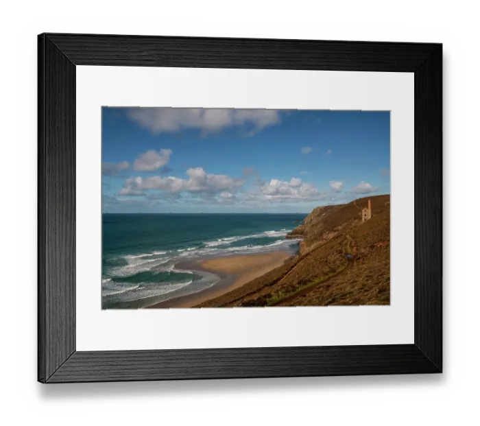 Framed Print : A rip current developing on a beach during a flooding tide. Wheal Coates tin mine can be seen on the adjacent headland, St Agnes, Cornwall, England, UK. February, 2024 Framed Print : A rip current developing on a beach during a flooding tide. Wheal Coates tin mine can be seen on the adjacent headland, St Agnes, Cornwall, England, UK. February, 2024