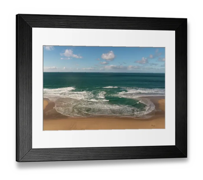Framed Print : A rip current developing on a beach during a flooding tide, St Agnes, Cornwall, England, UK, Atlantic Ocean. February, 2024 Framed Print : A rip current developing on a beach during a flooding tide, St Agnes, Cornwall, England, UK, Atlantic Ocean. February, 2024