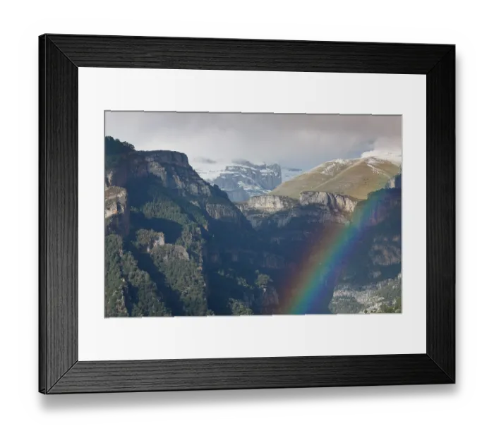 Framed Print : Rainbow over Anisclo Valley, Ordesa y Monte Perdido National Park, Pyrenees, Spain. November, 2023 Framed Print : Rainbow over Anisclo Valley, Ordesa y Monte Perdido National Park, Pyrenees, Spain. November, 2023